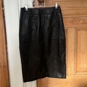 Whistles black 100% leather skirt
